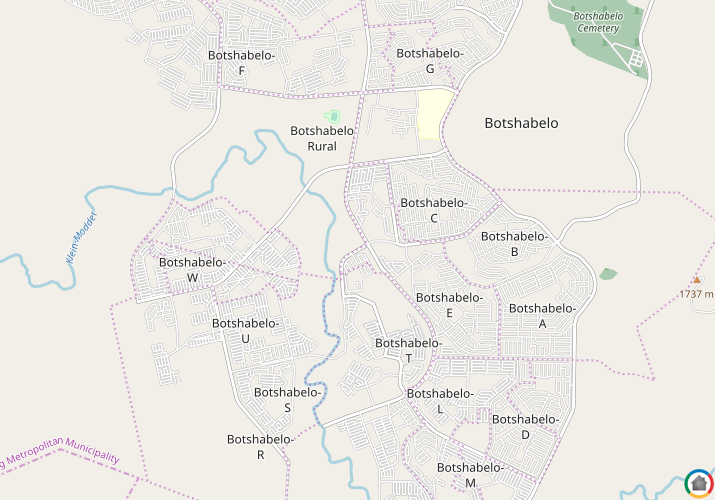 Map location of Botshabelo